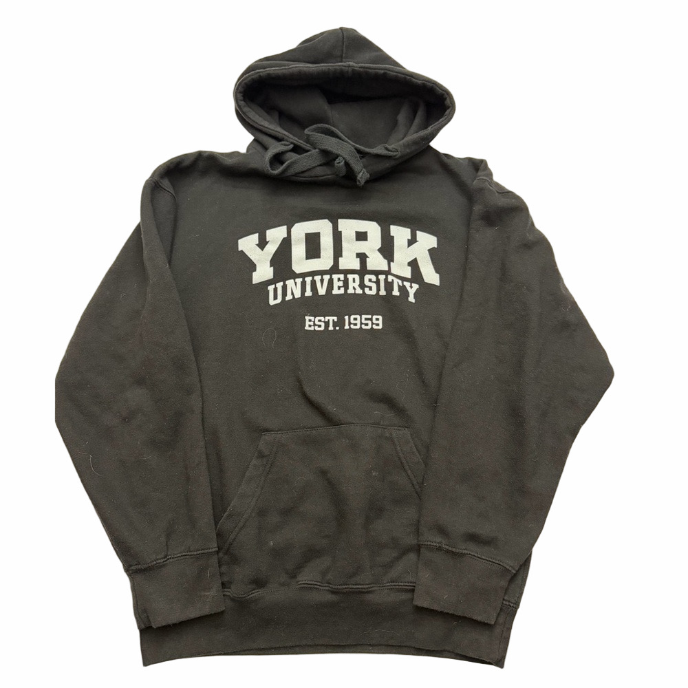 York University Black White Varsity Hoodie Unisex Man Woman Lady Size Medium